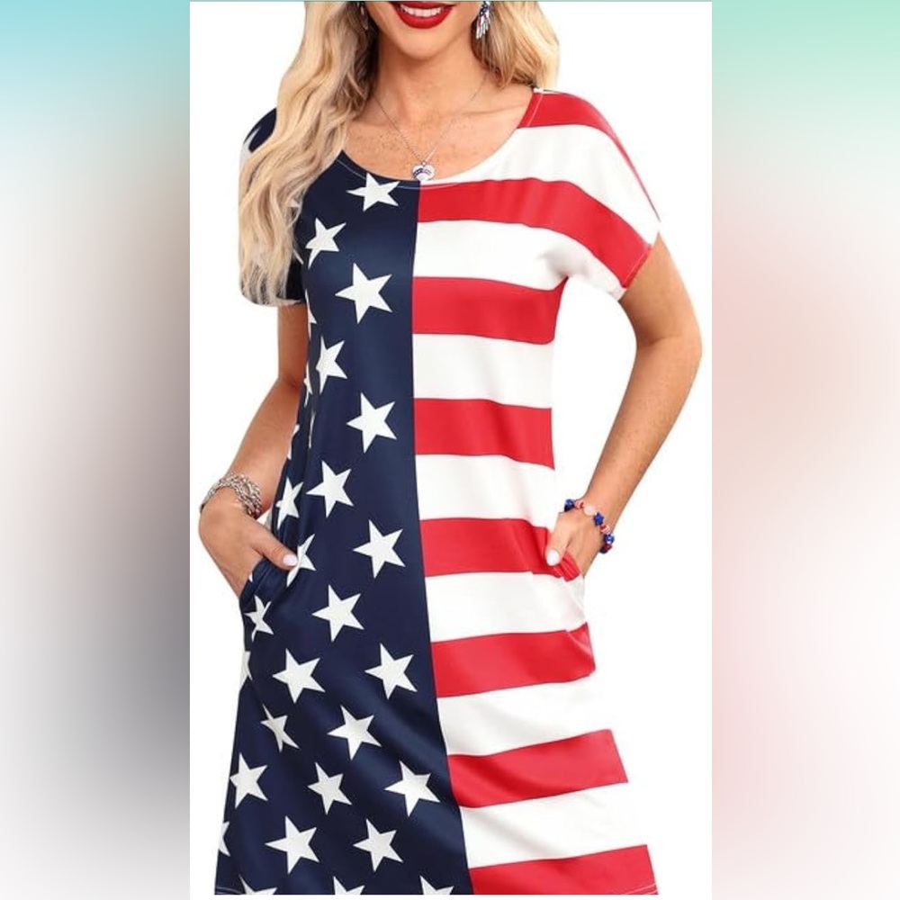 Patriotic Stars and Stripes Dress